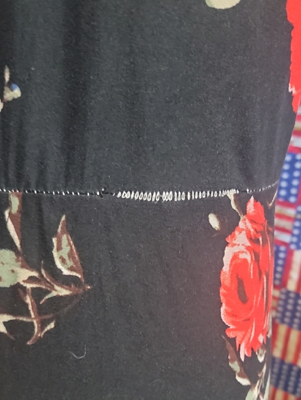 Justice Black Floral High-Low Wrap Dress with Red and Cream Blooms - Picture 3 of 4